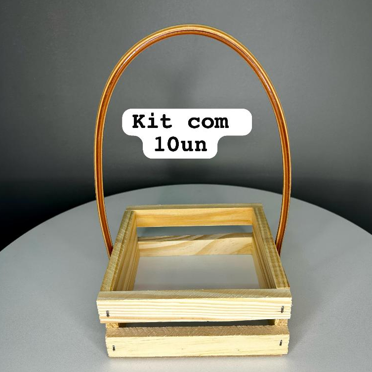 Kit 10 Cesta Madeira Quadrada 14cm com Alça Presente Natal Cosméticos Dia dos Namorados em Oferta na Shopee