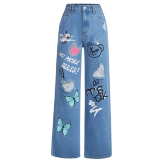 Calça Jeans Menina Infantil Juvenil Pantalona Wide Leg Premium em Oferta na Shopee