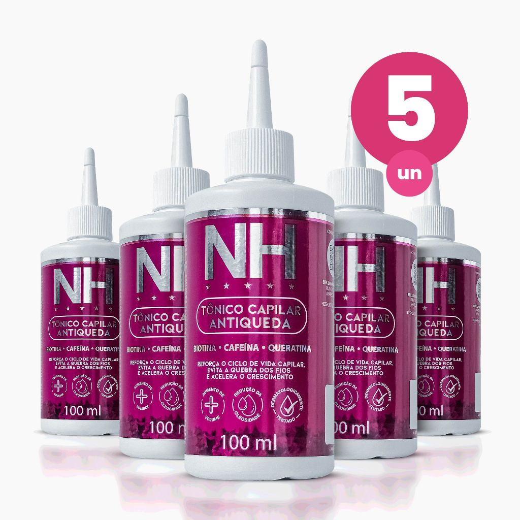 Kit 5 Tônico Capilar Antiqueda NH New Hair 100ml Belkit em Oferta na Shopee