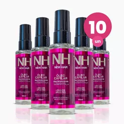 Kit 10 Óleo Multifuncional 60ml Tratamento Capilar Fios mais Longos e Fortes New Hair Belkit