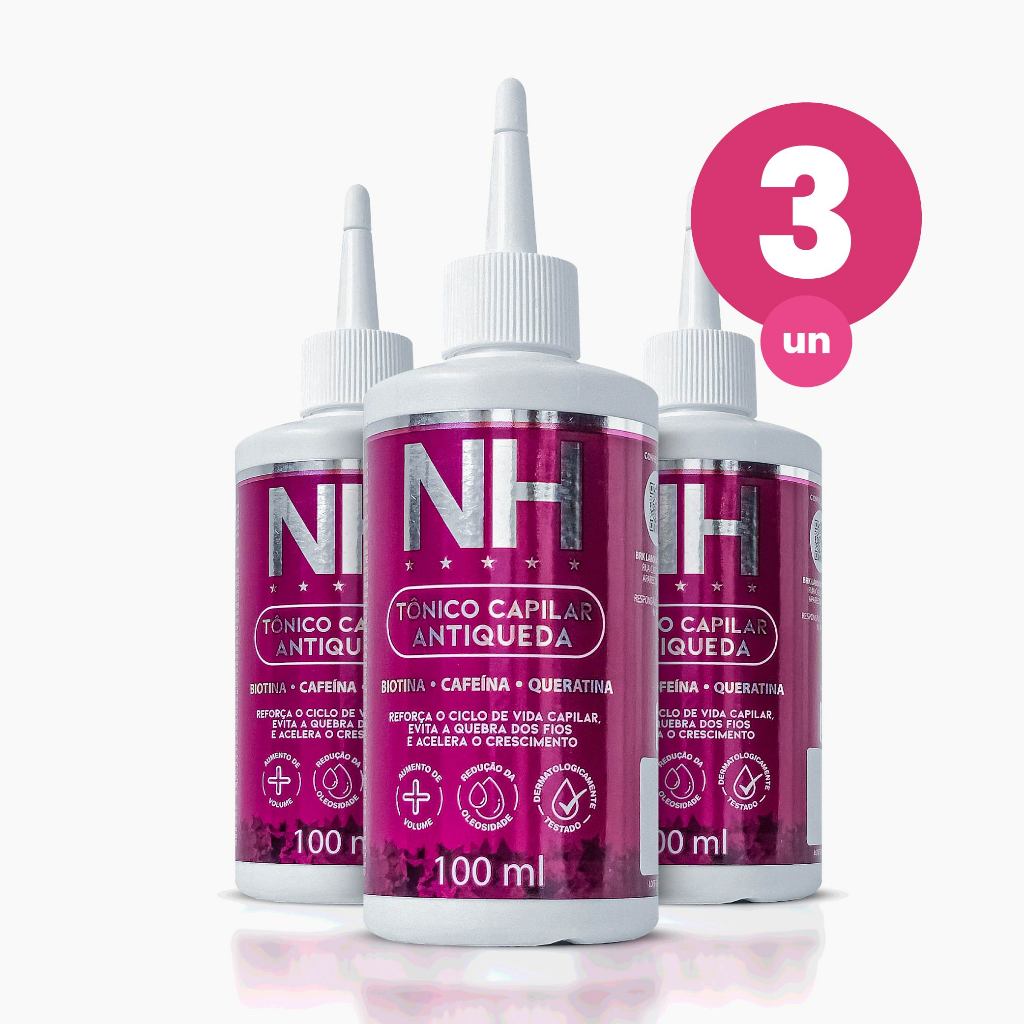 Kit 3 Tônico Capilar Antiqueda NH New Hair 100ml Belkit