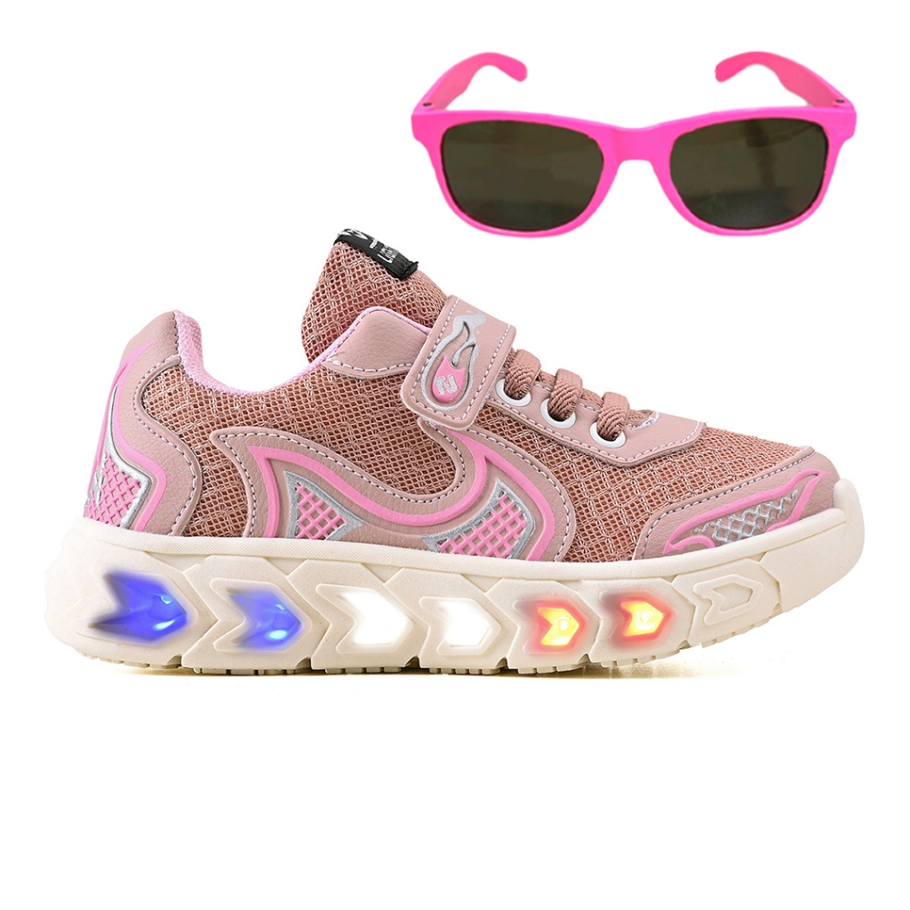 Tenis Infantil De Led Casual Jogger Meninas Escolar Basico + Oculos em Oferta na Shopee