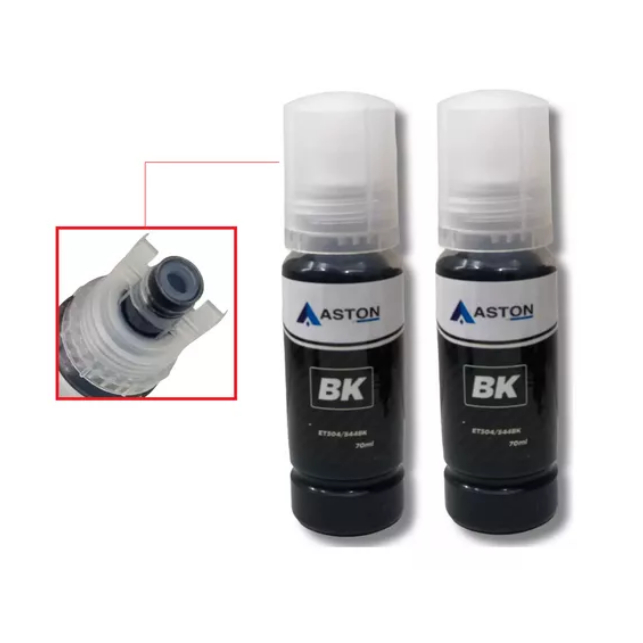 Kit 2 Unidades Tintas Preta Bulk Ink   ASTONCompatível Impressoras Tank L1110 L3110 L3150 L3160 L3210 L3250 L5190