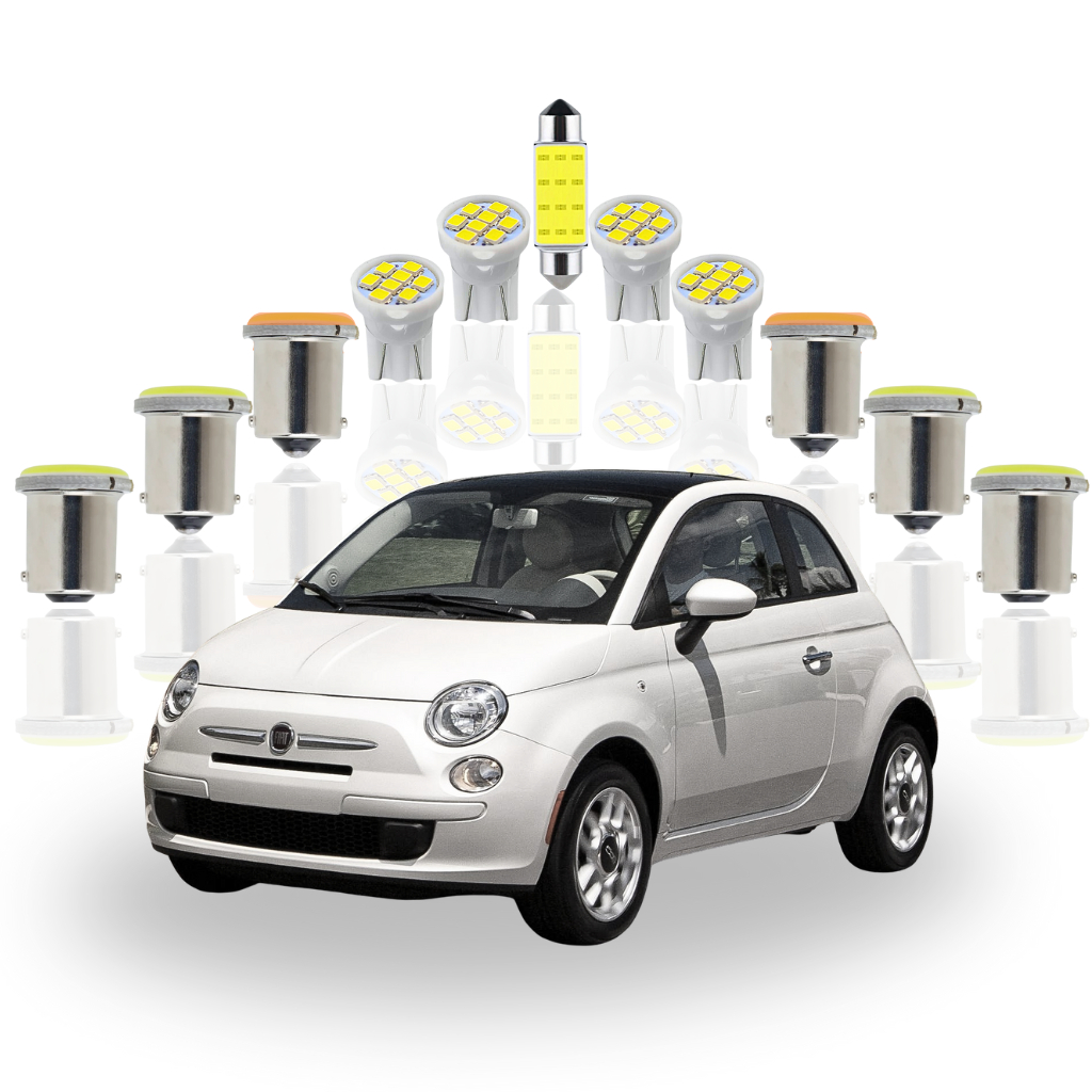 Kit Lâmpada led Fiat 500 2009 a 2016 ( Farolete Placa Teto Ré Seta Lanterna Freio ) pingo T10 torpedo 41mm 1 polo 2 polo
