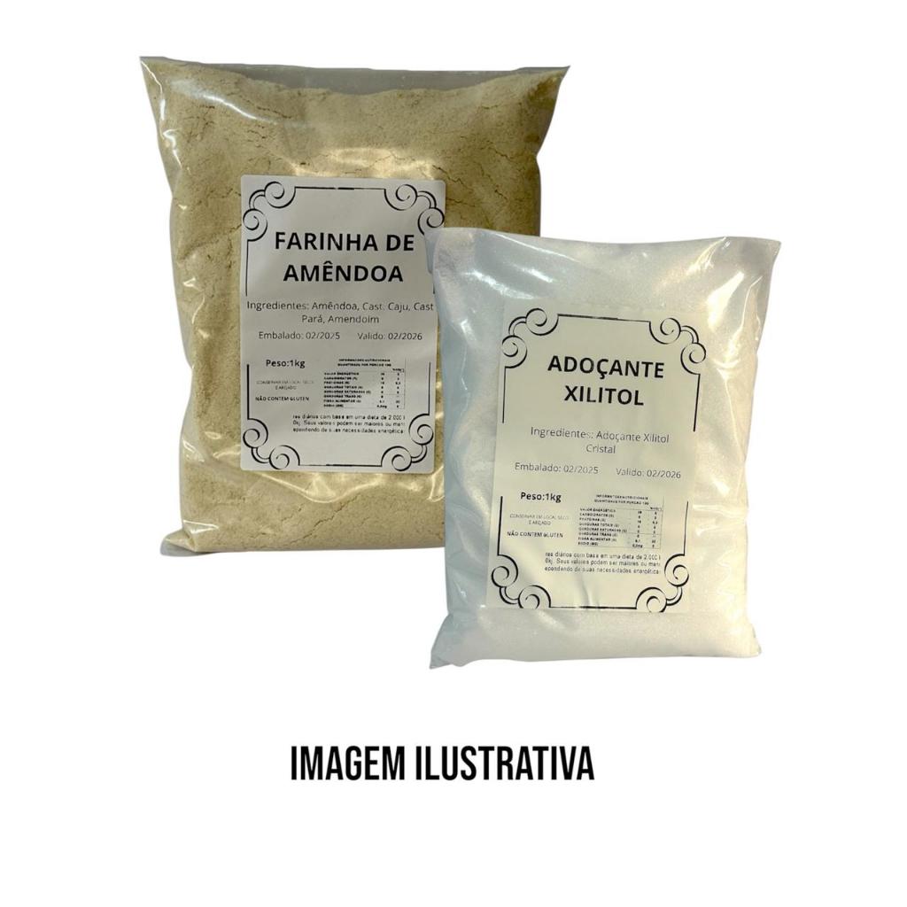 Farinha de Amêndoa + Adoçante Xilitol (1kg de cada) em Oferta na Shopee