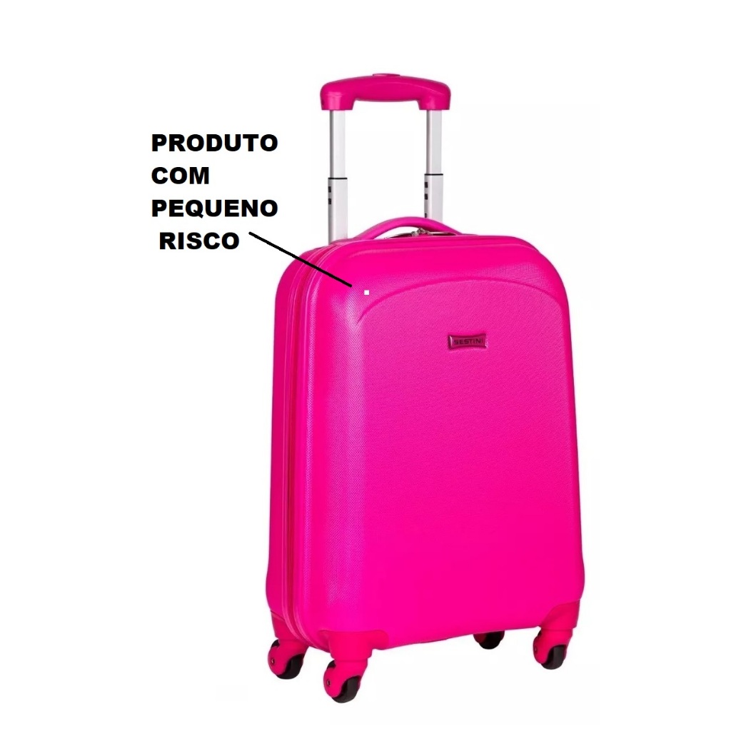 Malinha Escolar Mala Bordo 4 Rodinha 360° Rosa Sestini **LER ANUNCIO**