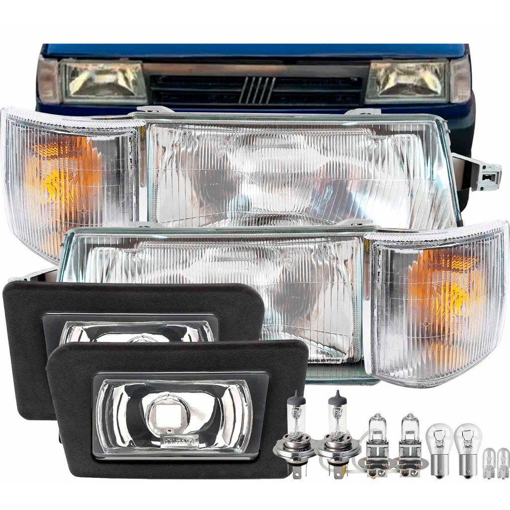 Farol Uno 91 92 93 94 95 96 97 98 99 A 2003 Farol Milha Com Seta Cristal E Lâmpadas Halógenas
