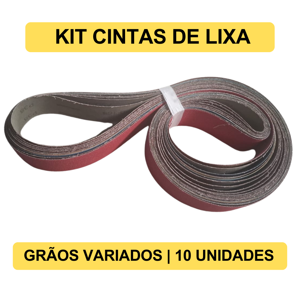 Kit Cinta de Lixa 1800x50 com 10 Unidades - Grãos Variados