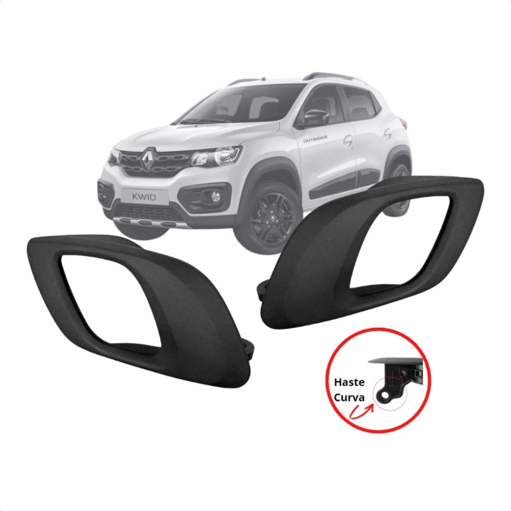 Maçaneta Interna Porta Dianteira ou Traseira Gatilho Renault Kwid 2017 á 2024 Preto Haste Curva