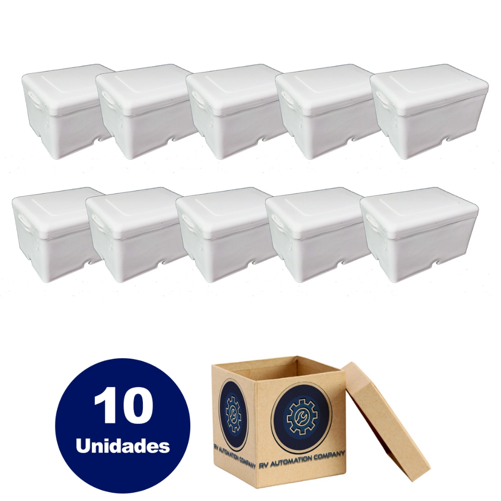 Kit 10 Caixas Proteção Organizadora Para Câmera Cftv De Sobrepor