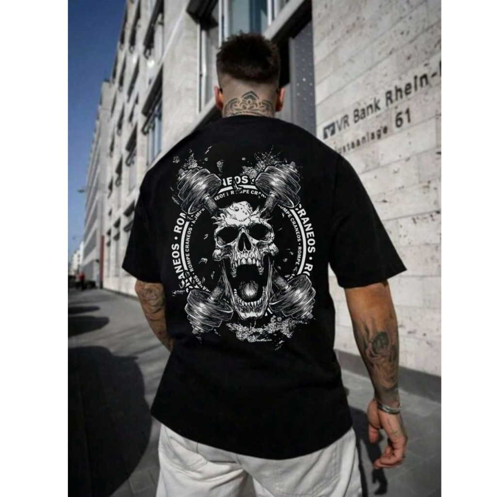 Camiseta Camisa Oversized Streetwear Masculina Estampada Moda Casual Treino Academia