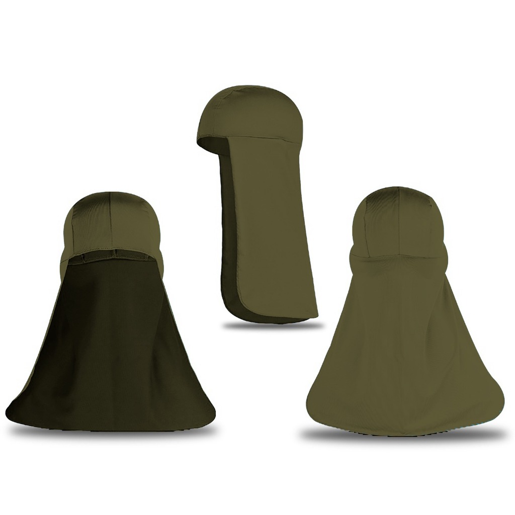 Protetor De Nuca E Pescoço Uv50+ Acessório Para Boné Verde Militar