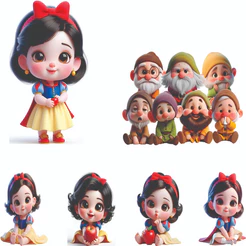 KIT DE DISPLAYS EM MDF BRANCA DE NEVE BABY para Decoração de Festa