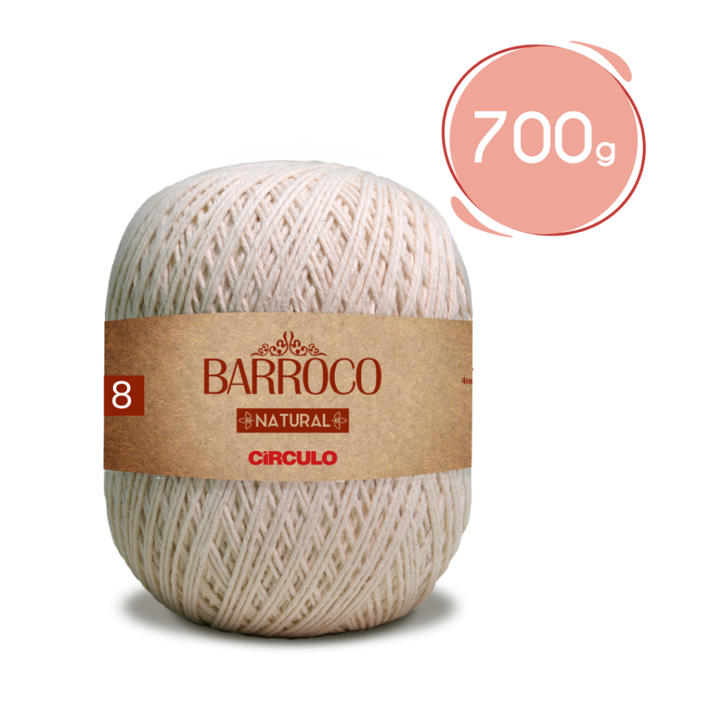 Fio Barroco Natural Nº8 700 Gramas Original Círculo Algodão Cru BarrocoBarbante Barroco em Oferta na Shopee