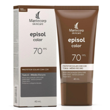 Protetor Solar Facial Loção FPS 70 Episol Color Tom 4 Médio Escuro 40ml