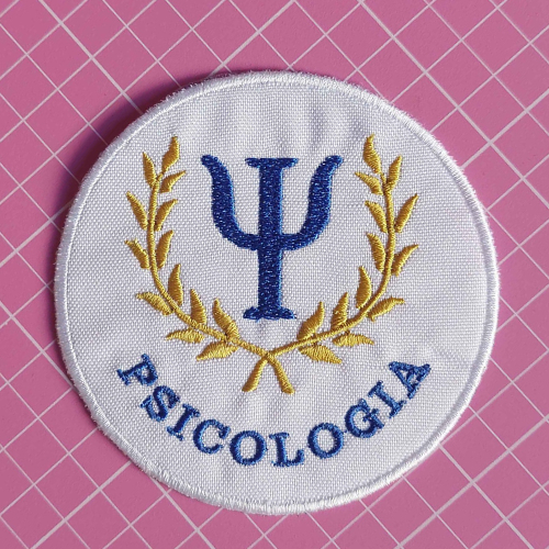 Profissão Bordado Psicologia Patch para Jalecos Termocolante ou Velcro Logomarca