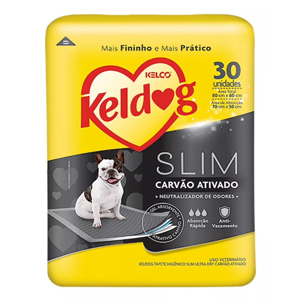 Tapete Higiênico Kelco Keldog Slim Carvao Ativdo 30un 80x60cm em Oferta na Shopee