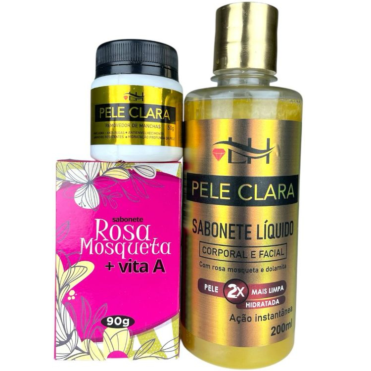 Kit Para Clareamento de Pele e Rejuvenescimento da Pele 3 Un. Liss Hair em Oferta na Shopee