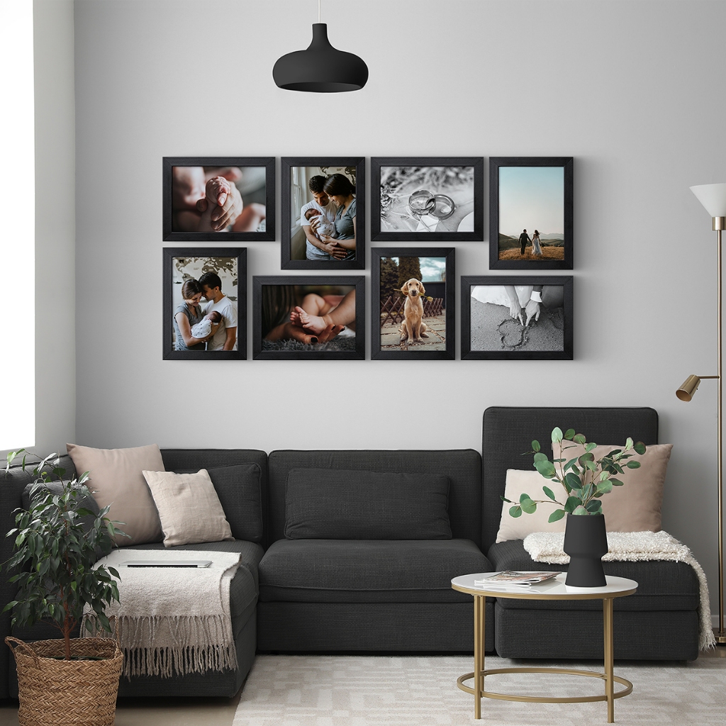 Porta Retrato 15x21 Moldura Premium Decorativo Mosaico Composição de Fotos Família Viagem C/ Vidro em Oferta na Shopee