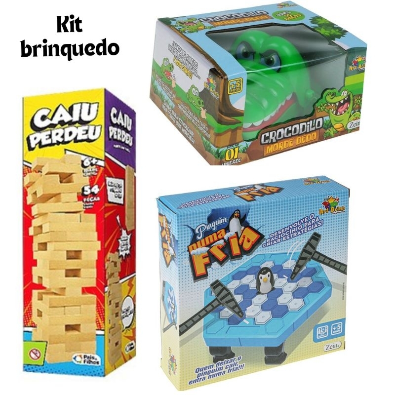 kit brinquedo Caiu Perdeu, Quebra gelo e Crocodilo dentista Educativo em Oferta na Shopee