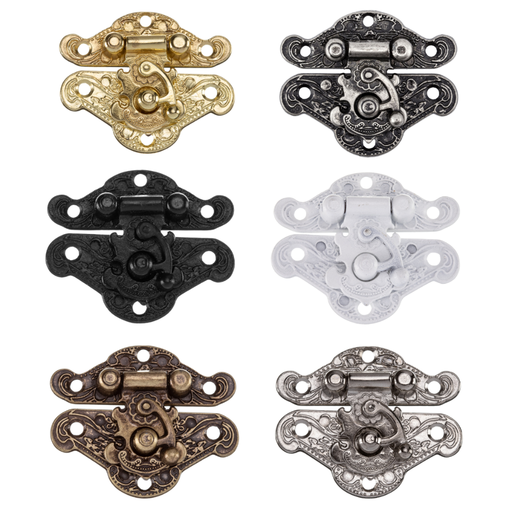 1 Fecho Oriental Pequeno Decoração Artesanato Caixas Mdf+ Parafusos Vintage Metal