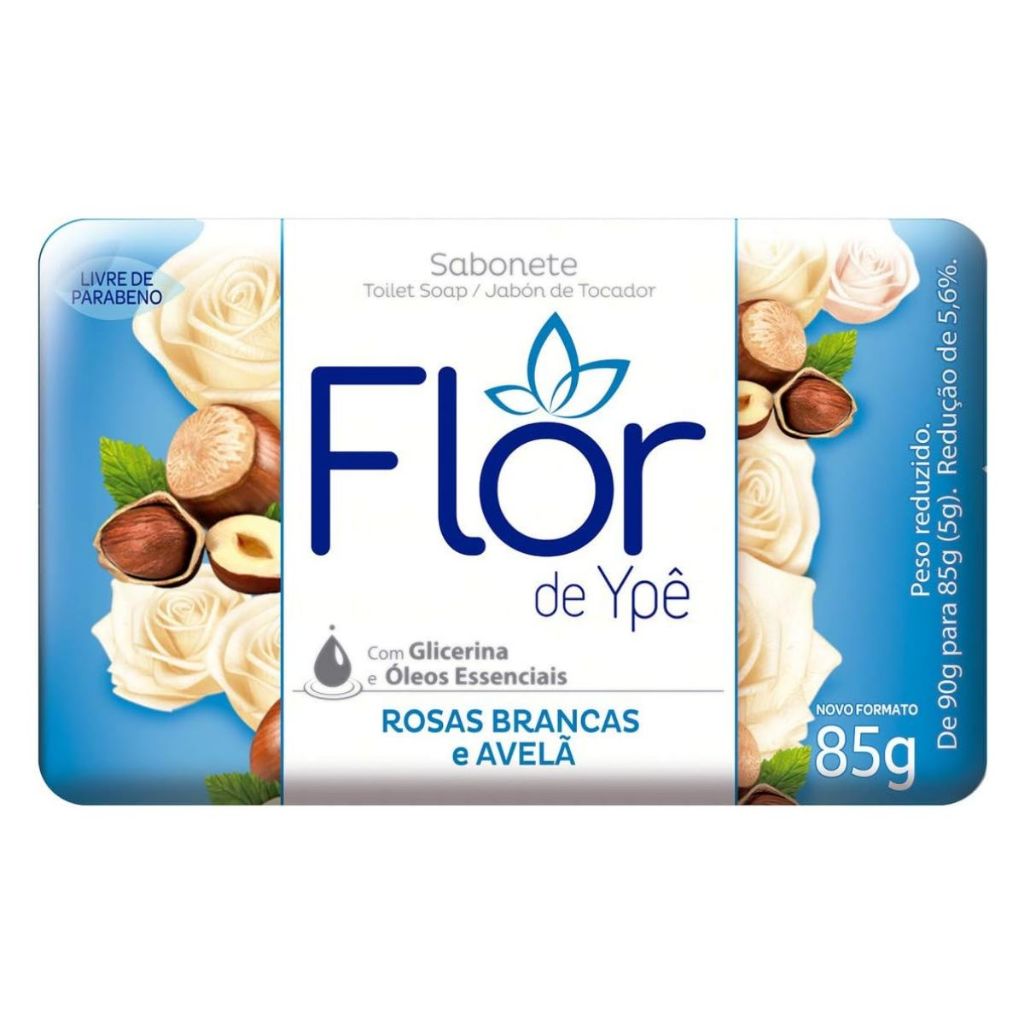 Kit 12un Sabonete Flor De Ypê Rosas Brancas E Avelã 85g em Oferta na Shopee