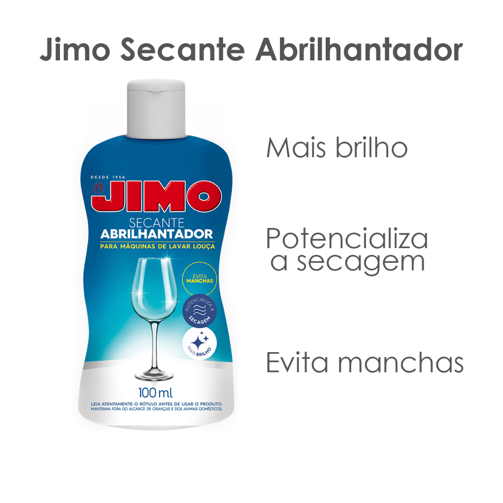 Kit C/2 Secante Abrilhantador para Lava Louças 100ml Jimo