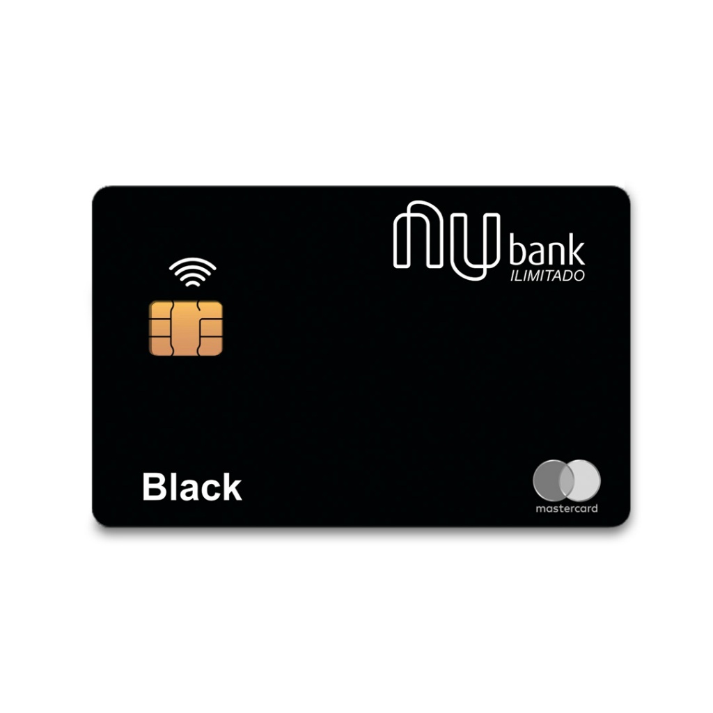 Adesivo Pelicúla Skin para Cartão de Crédito e Débido Removível Frente e Verso Nu Black Preto Top