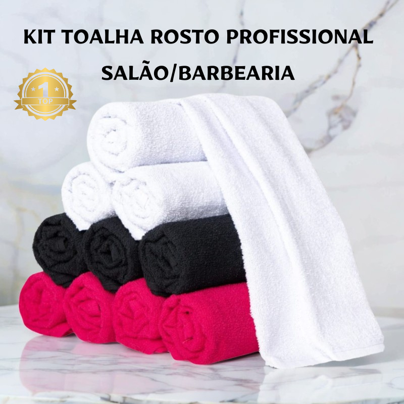 Kit  3 Toalhas de Rosto Profissionais – Absorção e Durabilidade para Seu Salão 40cm x 70cm