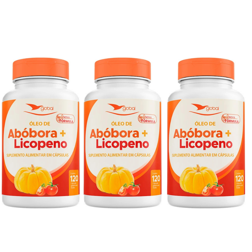 Óleo De Semente De Abóbora/ Licopeno Prensado a Frio Global 120 Cáp 3 Un