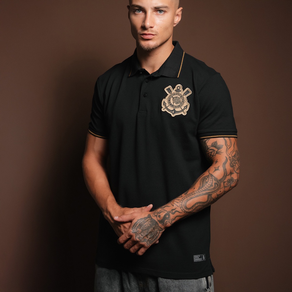 Camisa Polo Corinthians Ouro Masculina - Men Clothes