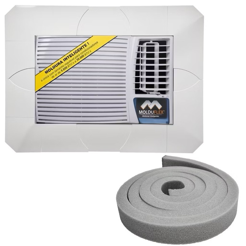 Moldura + Espuma Para Ar Condicionado De Janela Universal 6 a 30.000btu com Espuma De Vedação em Oferta na Shopee