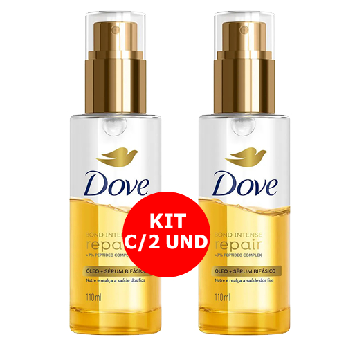KIT C/2 ÓLEO E SÉRUM BIFÁSICO DOVE BOND INTENSE REPAIR SPRAY 110ML