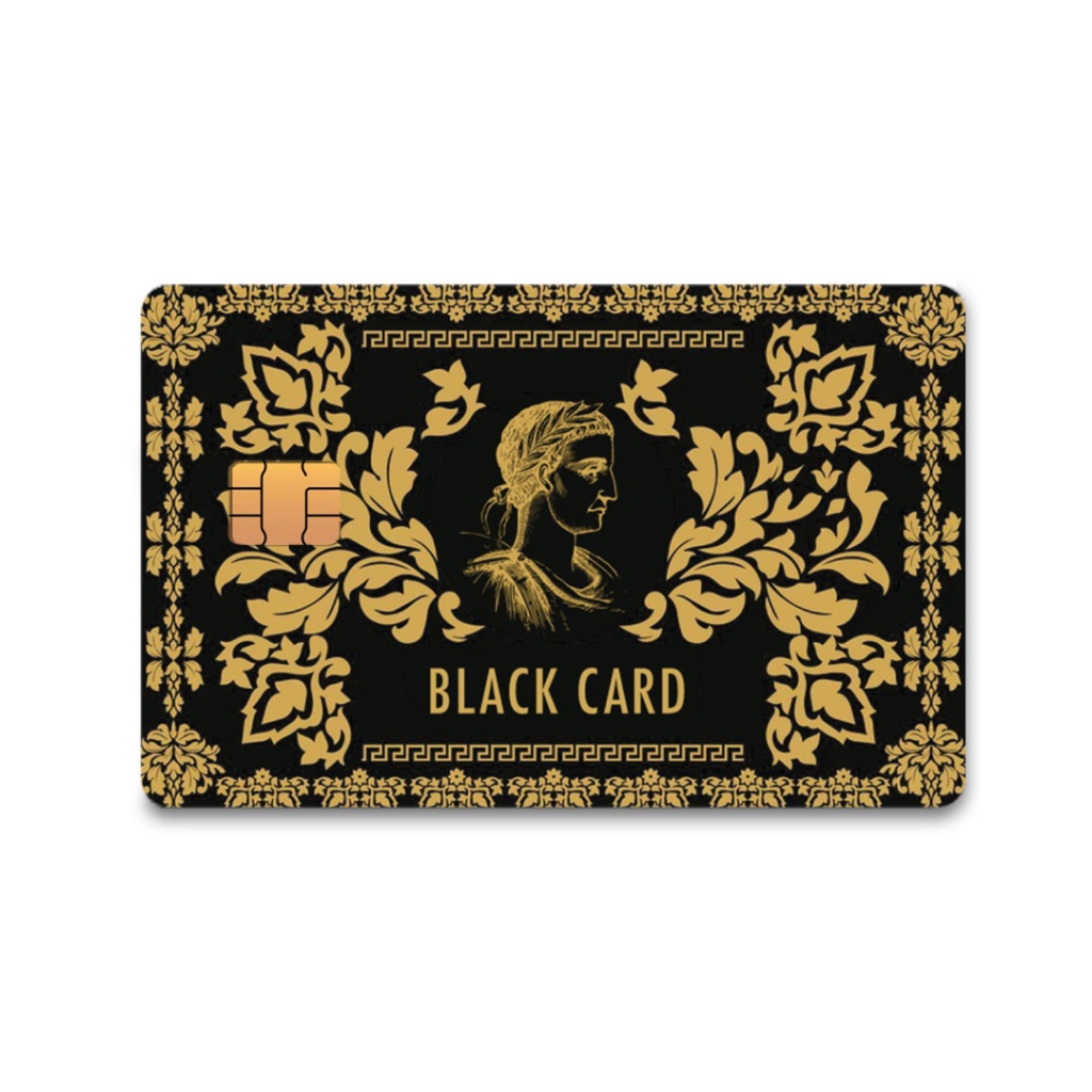 Adesivo Pelicúla Skin para Cartão de Crédito e Débido Removível Frente e Verso Black Gold Premium U