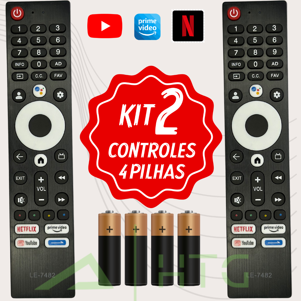 Kit Controle Compativel Tv P hilco Smart Ptv65g3bgtssbl em Oferta na Shopee