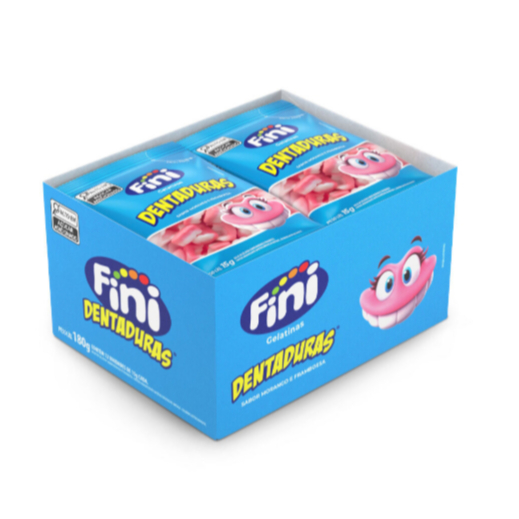 Bala Fini Gelatina Dentadura 12 Unidades de15gr em Oferta na Shopee