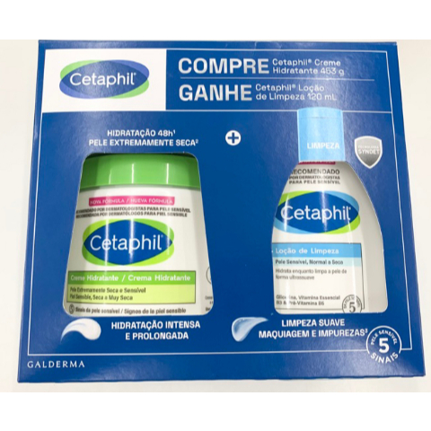 KIT CETAPHIL LOÇÃO HIDRATANTE 453 ML + LOÇÃO DE LIMPEZA 120 ML