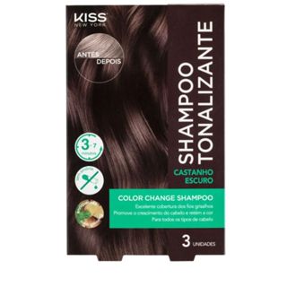Shampoo Tonalizante Color Change Castanho Escuro - Kiss New York em Oferta na Shopee