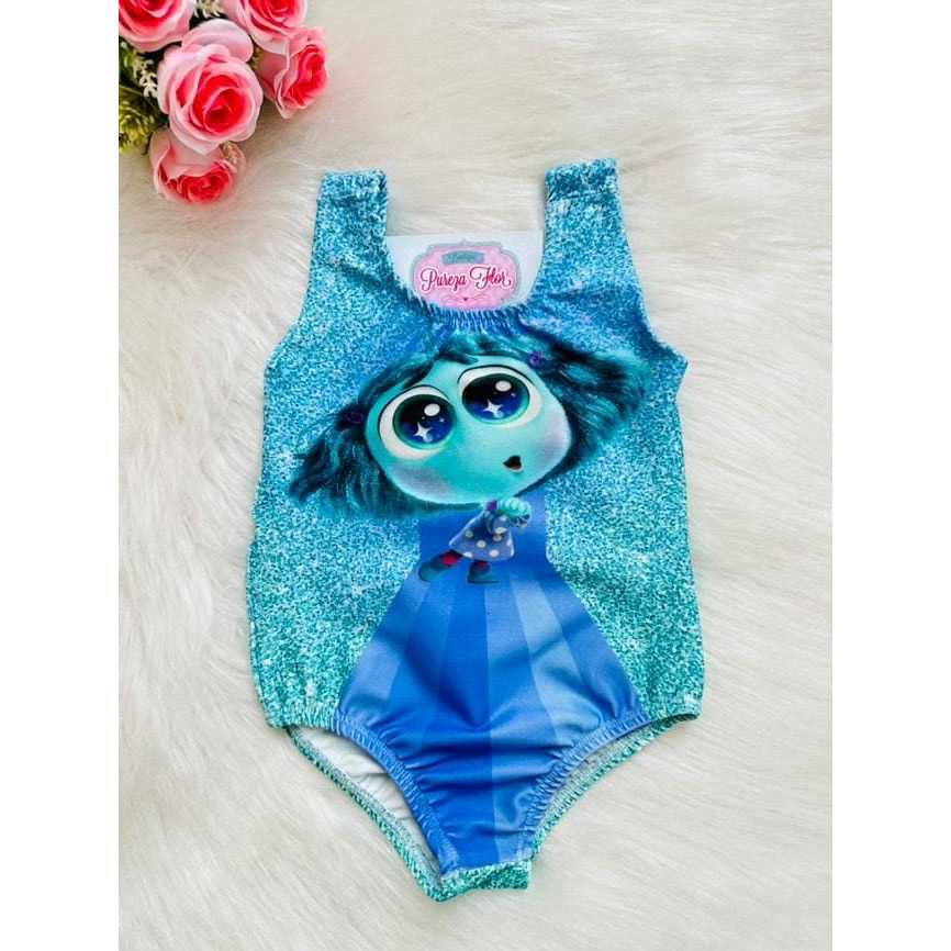 Maiô Body Infantil Praia Piscina Divertidamente Alegria Tristeza Nojinho Inveja