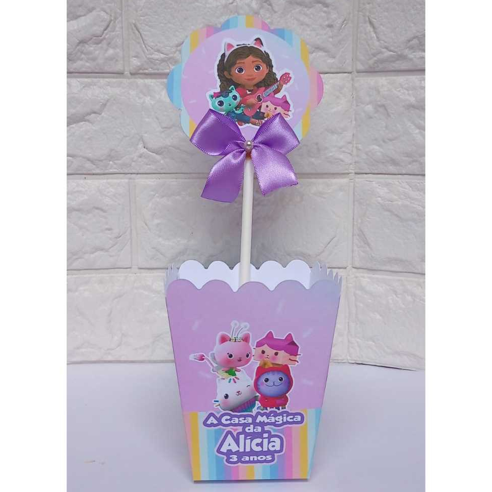 Centro de Mesa Cachepot A Casa Magica da Gabby personalizadas  Lembrancinhas  Festa infantil  Aniversario  Caixinhas
