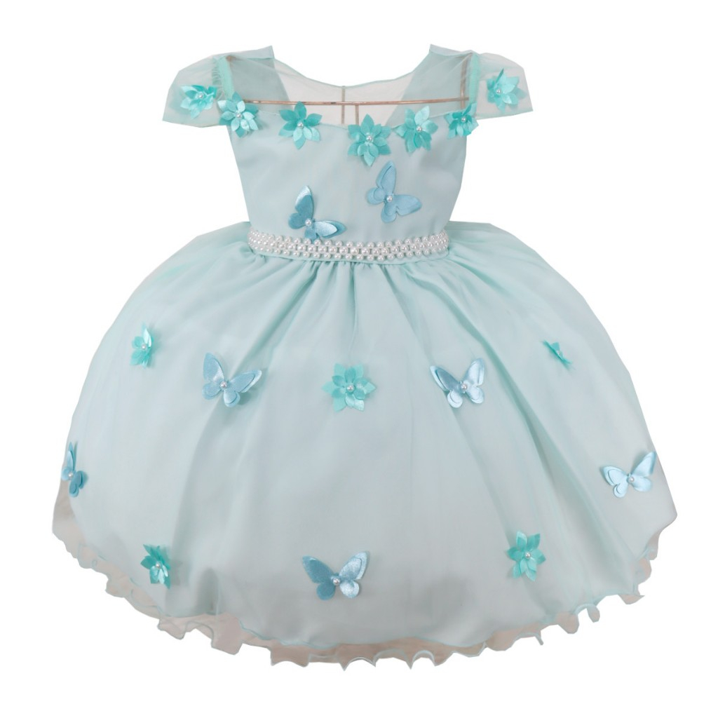 Vestido Infantil Verde Claro Festa Jasmine Jardim Encantado Princesa e Sapo Roupa Temática