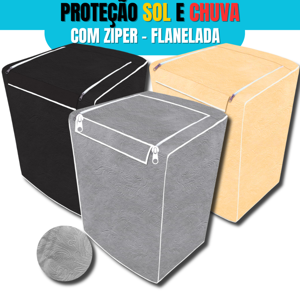 Capa para Máquina de Lavar Impermeável Com Zíper Todos Tamanhos e Marcas Electrolux Braste...