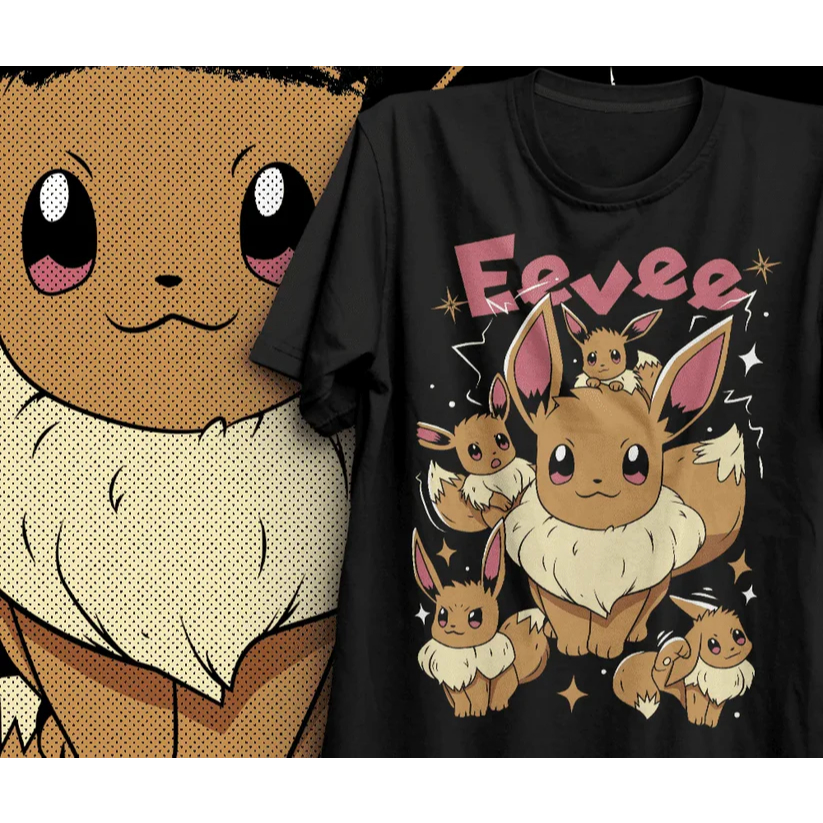 Camiseta Unissex Pokemon Eevee Camisa 100% Algodão