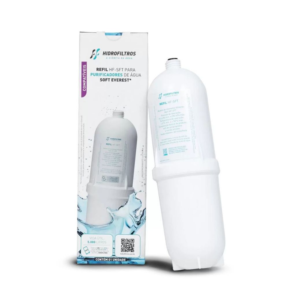 Refil Purificador Hidrofiltros HF-SFT Compatível Soft Everest, Plus, Star, Fit, Slim e Baby