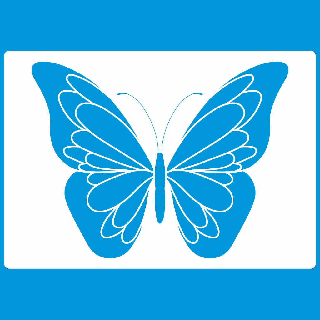 Stencil 21 X 29 BORBOLETA TRAÇOS FINOS G Molde Vazado Pintura Tecido Mdf Madeira Camiseta Pano Prato
