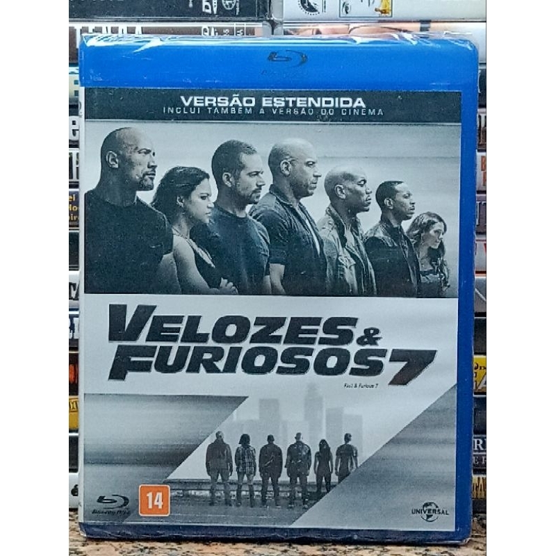Blu-ray Velozes e Furiosos 7 - Edição ORIGINAL Estendida e de Cinema - Ação Aventura - Novo Lacrado