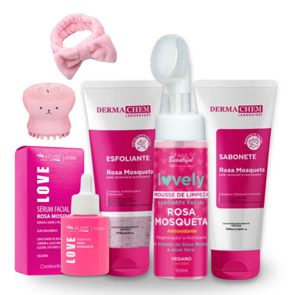 Kit Skin care Rosa Mosqueta 6 Itens Limpeza de Pele em Oferta na Shopee