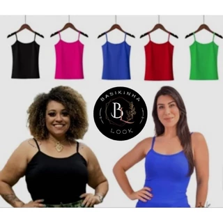 KIT COM 5 BLUSA ALCINHA REGATA EM MALHA SUED*CORES VÃO SORTIDAS* TAMANHO ( P M G) KIT COM 3 PEÇAS