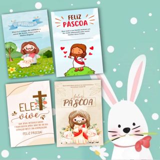 50 ou 100 unids. Cartão de Agradecimento ao Cliente Tema Páscoa (Papel Brilhoso) em Oferta na Shopee