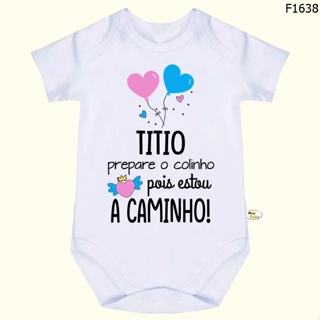 Body Bebê Frases Titio Prepare o Colinho Pois Estou a Caminho SF1638 em Oferta na Shopee